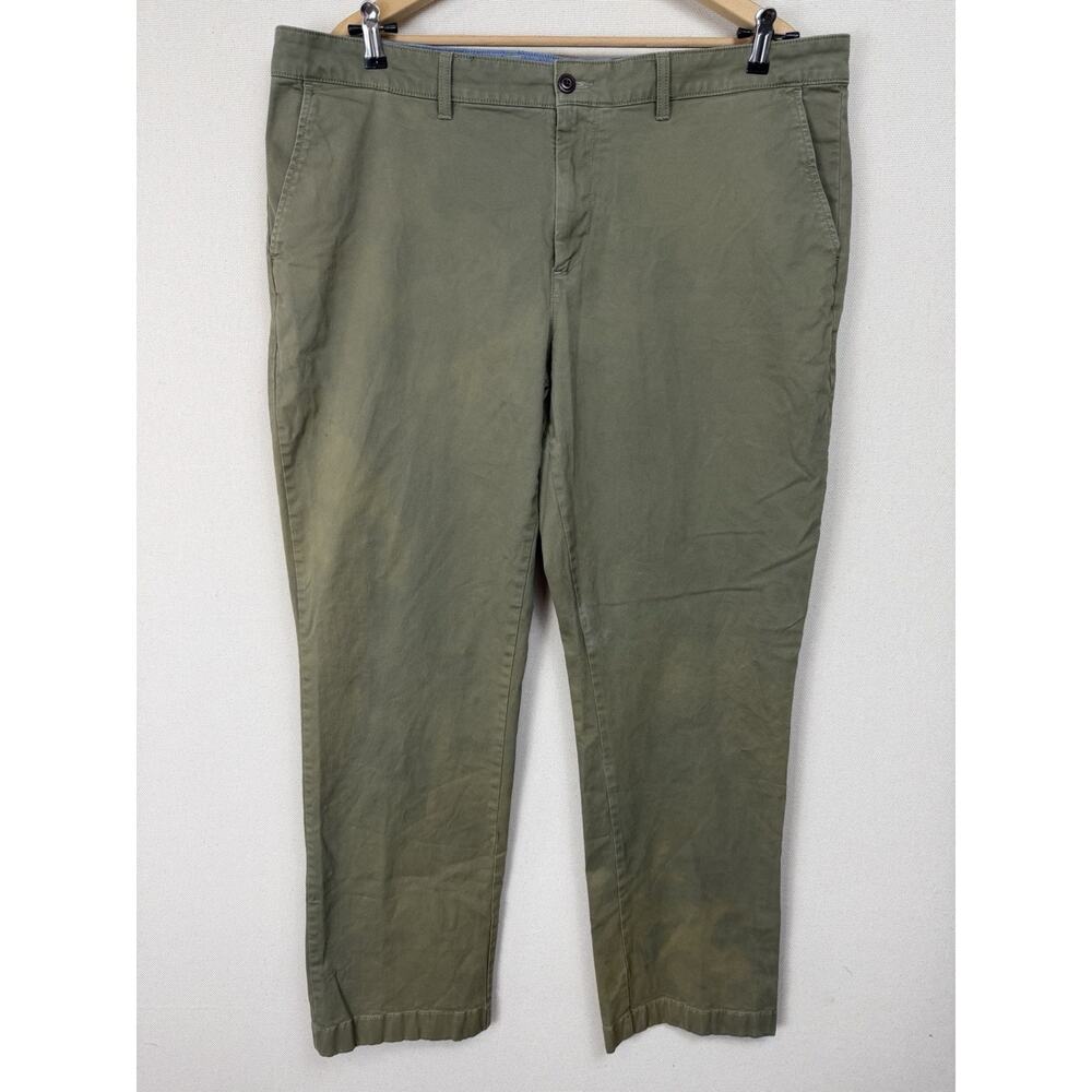 L.L.Bean Men's 42x34 Pants Standard Fit Lakewashed Green Chino Straight Leg